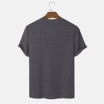 Men Summer Solid Color Round Neck Basic T-Shirts - Image 5
