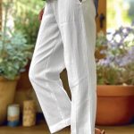 Women's Loose And Simple Solid Color Fashion Casual Pants Straight-leg Trousers - Image 9