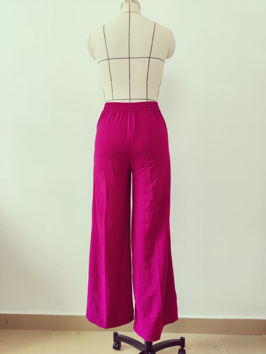 Solid Color Loose Pleated Wide-leg Casual Pants - Image 10