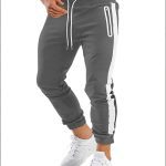Men's Trendy Latest Running Fitness Side Contrast Color Velcro Sports Trousers - Image 6