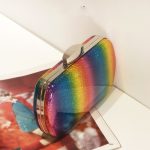Summer Versatile Rainbow Color Dinner Bag Laser Pu Clutch Gradient Color Women's Bag - Image 5