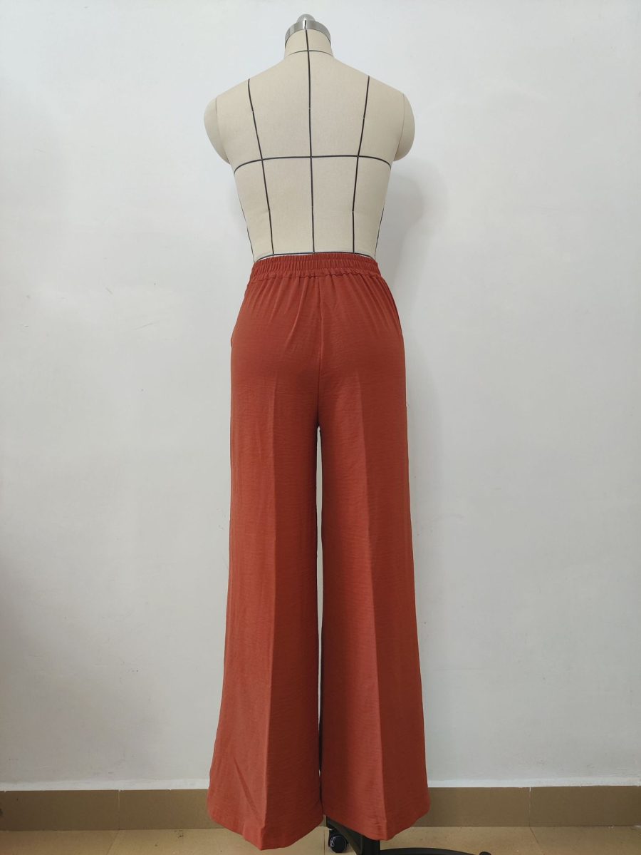 Solid Color Loose Pleated Wide-leg Casual Pants - Image 7