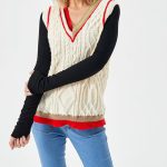 Women's Loose Casual Stretch Contrast Color Sweater Vest - Image 2