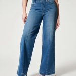 Women's Straight Jeans Mid Waist Wide Leg Pants High Elastic Waist Trousers - Image 6