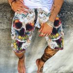 Skull Pattern Printing Digital 3D Men's Casual Quick-drying Beach Pants - Image 3