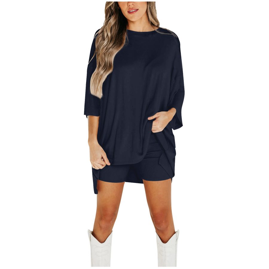 Summer Sweet Beauty Knitted Fashion Casual Solid Color Suit - Image 7
