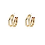 Simple Double C-shaped Metal Earrings - Image 5