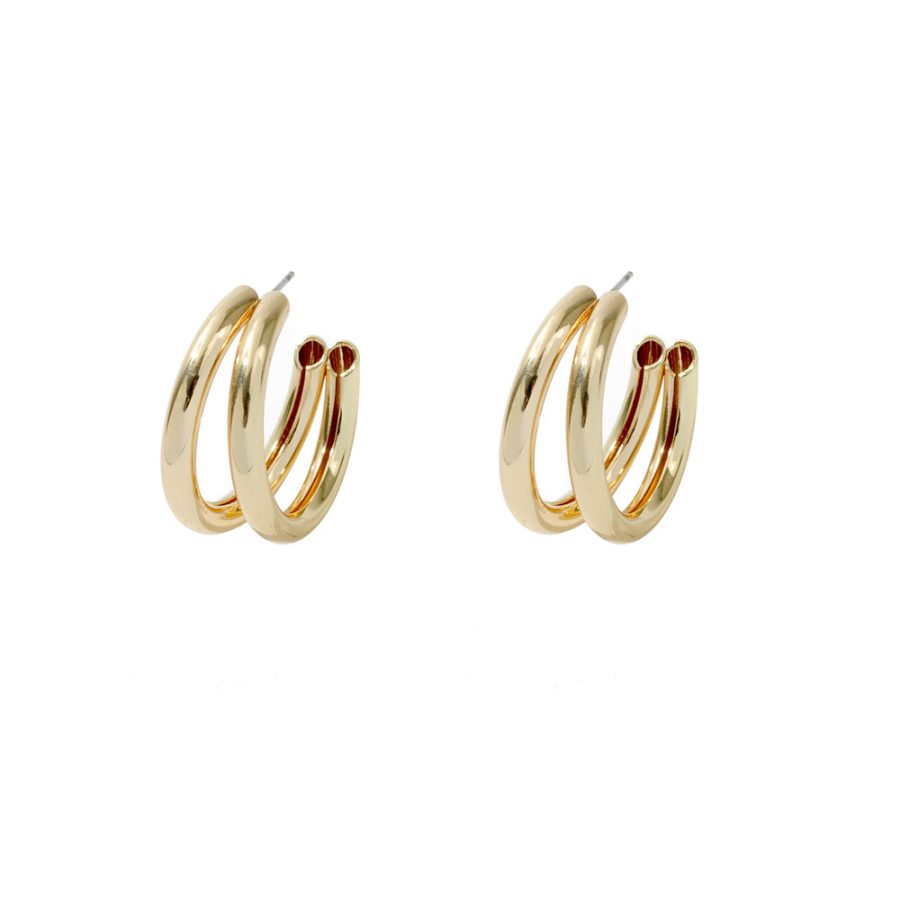 Simple Double C-shaped Metal Earrings - Image 5