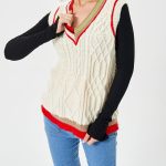 Women's Loose Casual Stretch Contrast Color Sweater Vest - Image 5