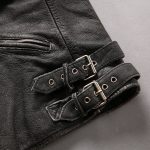 Men's Distressed Stand Collar Cropped Slim Leather Jacket - Image 6