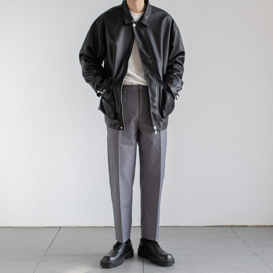 Black Chic Leather Men's Trendy Jacket Jacket - Image 5