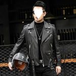 Men's Sheepskin Leather Jacket Lapel - Image 4