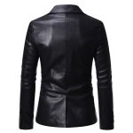Pu Leather One Button Single Suit Jacket Small Men's Plus Size - Image 3
