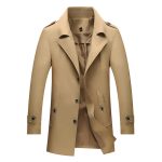 Long Single Breasted Lapel Trench Coat - Image 2