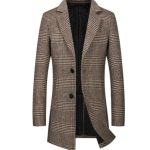 Trench coat plaid coat - Image 3