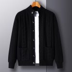 Young And Middle-aged Thick Knit Cardigan Retro Jacquard Loose-fitting Sweater Jacket - Image 6