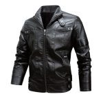 Men's Fashion Loose Lapel Leather Coat - Image 4