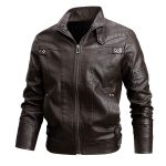 Men's Fashion Loose Lapel Leather Coat - Image 5