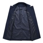 Long Single Breasted Lapel Trench Coat - Image 3