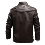 Men's Fashion Loose Lapel Leather Coat - Image 2