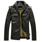 Leather Jacket Plus Velvet Washed Retro Leather Jacket - Image 6