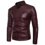 Large Size Plus Velvet Men's Leather Jacket - Image 3