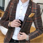 Men Blazer Slim Fit Designs Male Plaid Blazer - Image 3