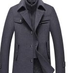 Men Woolen Coats Winter Slim Fit Warm Overcoats Brand Detachable Collar Casual Wool Blends Trench Coats SL-F053