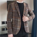 Men Blazer Slim Fit Designs Male Plaid Blazer - Image 2