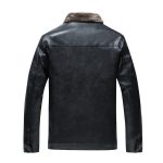 Men's Stand Collar Leather Jacket Plush Leisure - Image 2