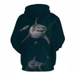 Shark Pullover Loose Hoodie For  Men And Women 3 D Hoodies - Image 4