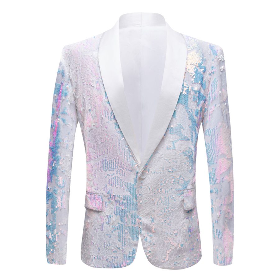 The Angelo Sequin Slim Fit Blazer Suit Jacket - Image 4