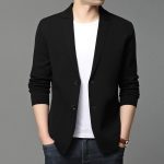 Hair Spring And Autumn Men'S T-Shirt Coat Korean Version Blazer Solid Color Cardigan Handsome Men'S Sweater