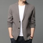Hair Spring And Autumn Men'S T-Shirt Coat Korean Version Blazer Solid Color Cardigan Handsome Men'S Sweater - Image 3