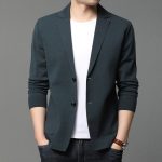 Hair Spring And Autumn Men'S T-Shirt Coat Korean Version Blazer Solid Color Cardigan Handsome Men'S Sweater - Image 2