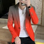 Blazer Men New Male Gradient Suit Jacket Masculino Korean Style Slim Fit Casual Men Fashion Trend Dress Jacket - Image 3