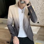 Blazer Men New Male Gradient Suit Jacket Masculino Korean Style Slim Fit Casual Men Fashion Trend Dress Jacket - Image 2