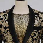 Long Black Gold Sequined Blazer - Image 5