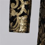 Long Black Gold Sequined Blazer - Image 4