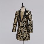 Long Black Gold Sequined Blazer - Image 2