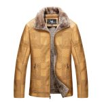 Men's Middle-aged And Elderly Leather Jacket With Velvet Warm - Image 5