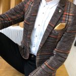 Men Blazer Slim Fit Designs Male Plaid Blazer - Image 5
