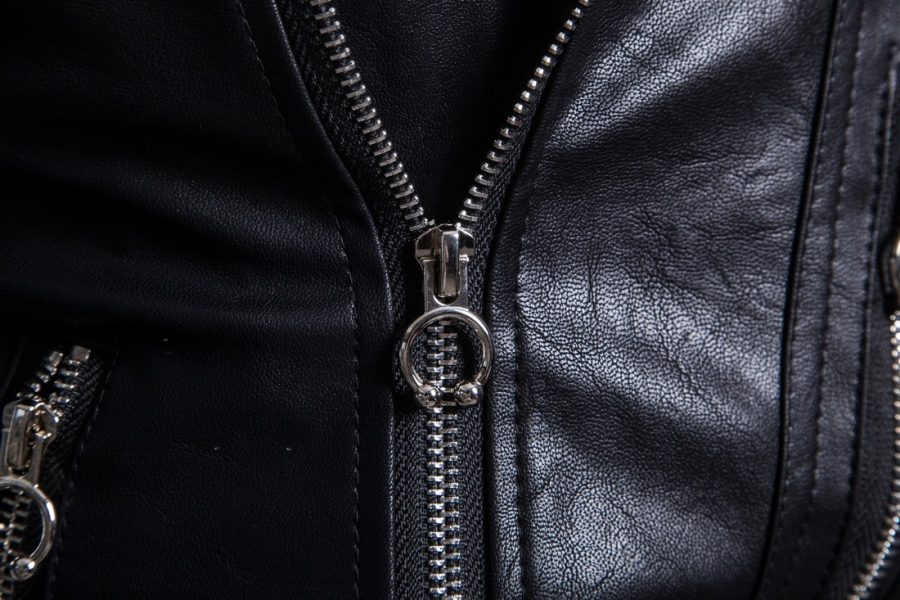 Men's Motorcycle Multi Zip Leather Coat - Image 5