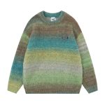 Gradient Contrast Striped Sweater - Image 2