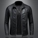 Men's Leather Motorcycle Jacket Thin Coat - Image 2