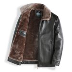 Plush Thick Leather Men's Free Care Jacket - Image 3
