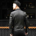 Men's Sheepskin Leather Jacket Lapel - Image 2