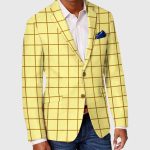 Men's Single-row Two-button Plaid Blazer - Image 3