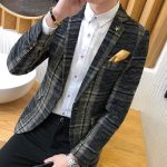 Men Blazer Slim Fit Designs Male Plaid Blazer - Image 4
