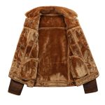 Winter Men Turn-down Collar Leather Jacket Outwear Warm Pilot Coats Windbreak - Image 6